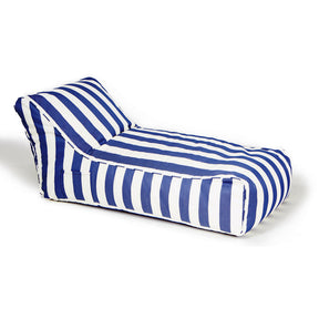 Laid Back Blue + White Outdoor Beanbag
