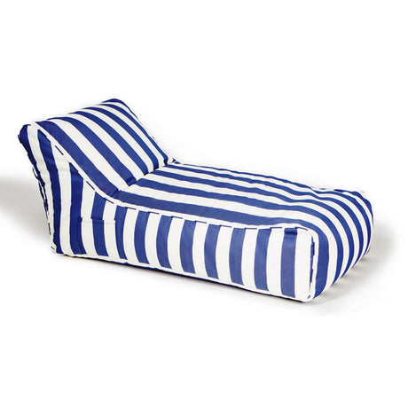 Laid Back Blue + White Outdoor Beanbag