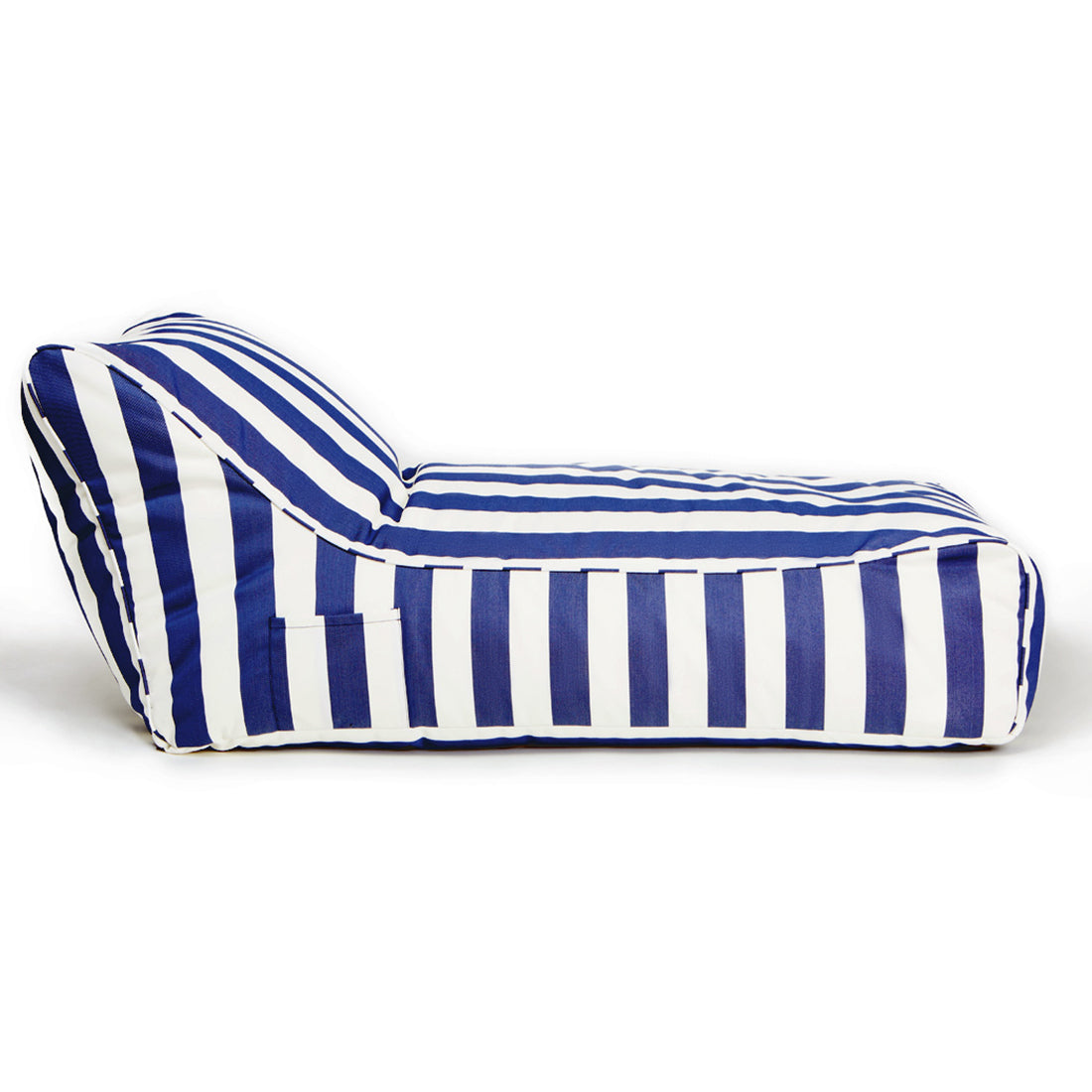 Laid Back Blue + White Outdoor Beanbag