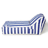 Laid Back Blue + White Outdoor Beanbag