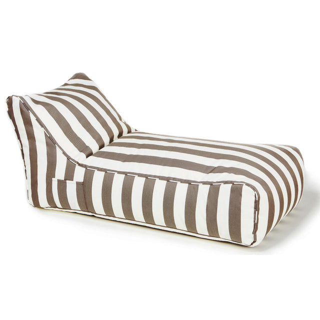 Laid Back Taupe + White Outdoor Beanbag