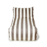 Laid Back Taupe + White Outdoor Beanbag