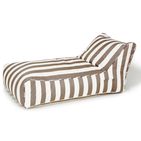 Laid Back Taupe + White Outdoor Beanbag