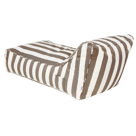 Laid Back Taupe + White Outdoor Beanbag