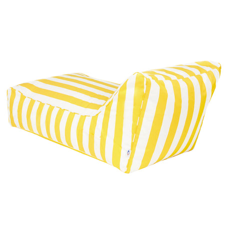 Laid Back Yellow + White Outdoor Beanbag
