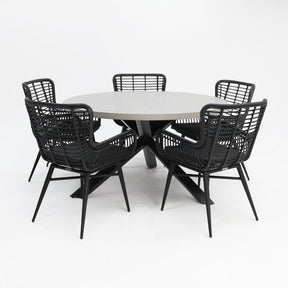 Milano Astrid 6pc Round Dining Setting