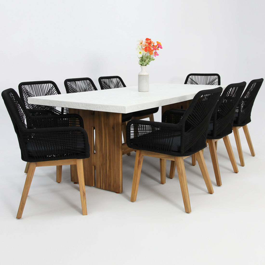 Montecito Albenga 9pc Dining Setting - Black