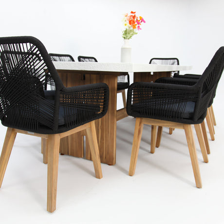 Montecito Albenga 9pc Dining Setting - Black