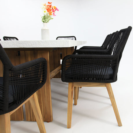 Montecito Albenga 9pc Dining Setting - Black