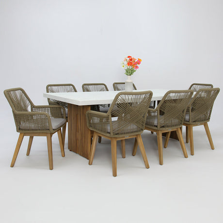 Montecito Albenga 9pc Dining Setting - Taupe