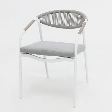 Octavia Aluminium Stacking Chair - White
