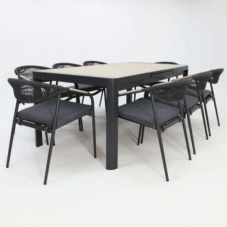 Octavia 11pc Extendable Dining Setting - Grey