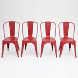Paris Tolix Chair 4pc - Red