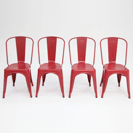Paris Tolix Chair 4pc - Red