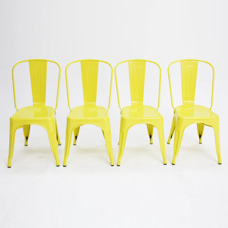 Paris Tolix Chair 4pc - Yellow