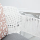 Persia Bailey Armchair Round 5pc Dining Setting - White