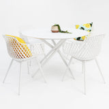 Persia Java Round 5pc Dining Setting - White