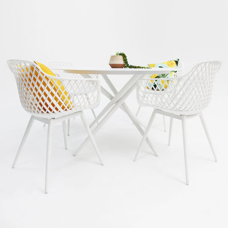 Persia Java Round 5pc Dining Setting - White