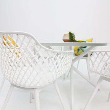 Persia Java Round 7pc Dining Setting - White