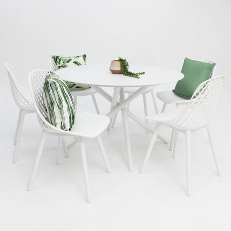 Persia Round 7pc Dining Setting - White