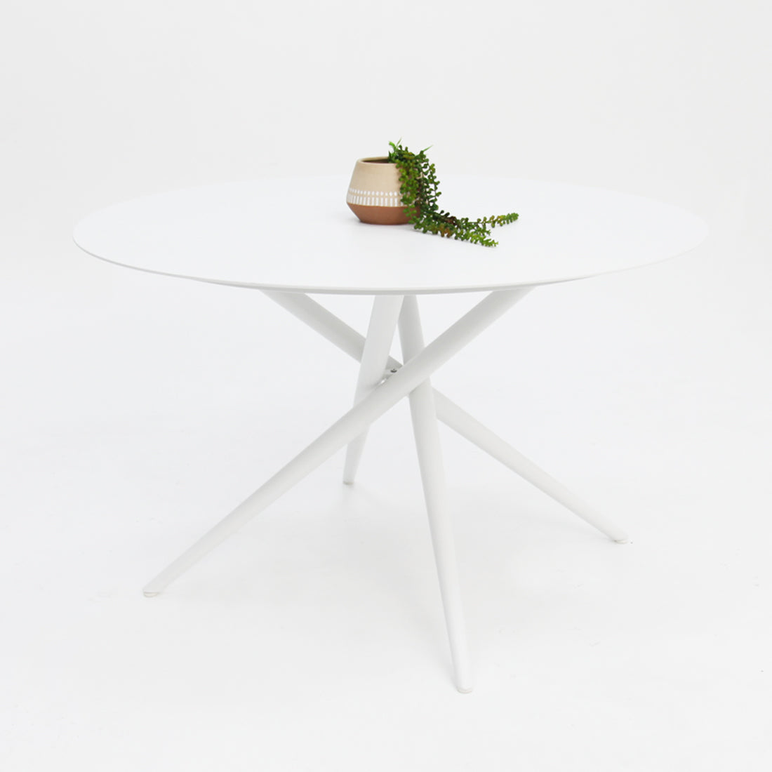 Persia 120cm Round Dining Table - White