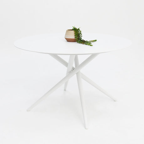 Persia 120cm Round Dining Table - White