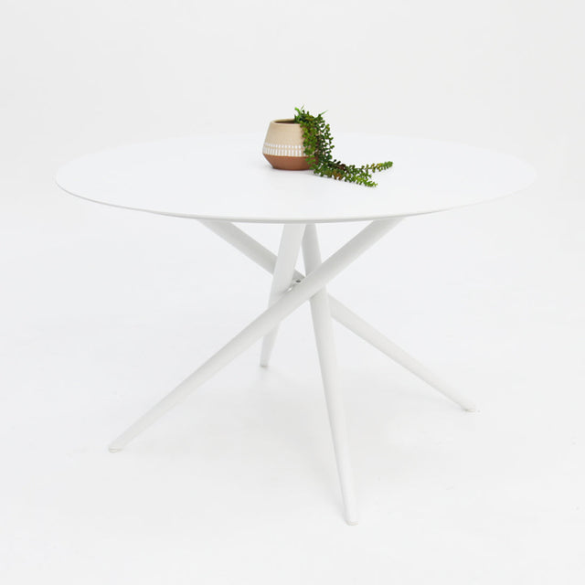 Persia 120cm Round Dining Table - White