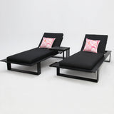 Hayman 3pc Sunlounge Setting - Black