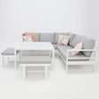 Hayman Corner Lounge Setting with Footstools - White