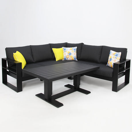 Hayman Holste Corner Lounge Setting without Footstools - Black