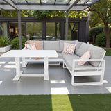 Hayman Holste Corner Lounge Setting without Footstools - White