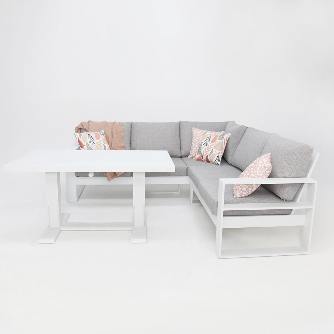 Hayman Holste Corner Lounge Setting without Footstools - White