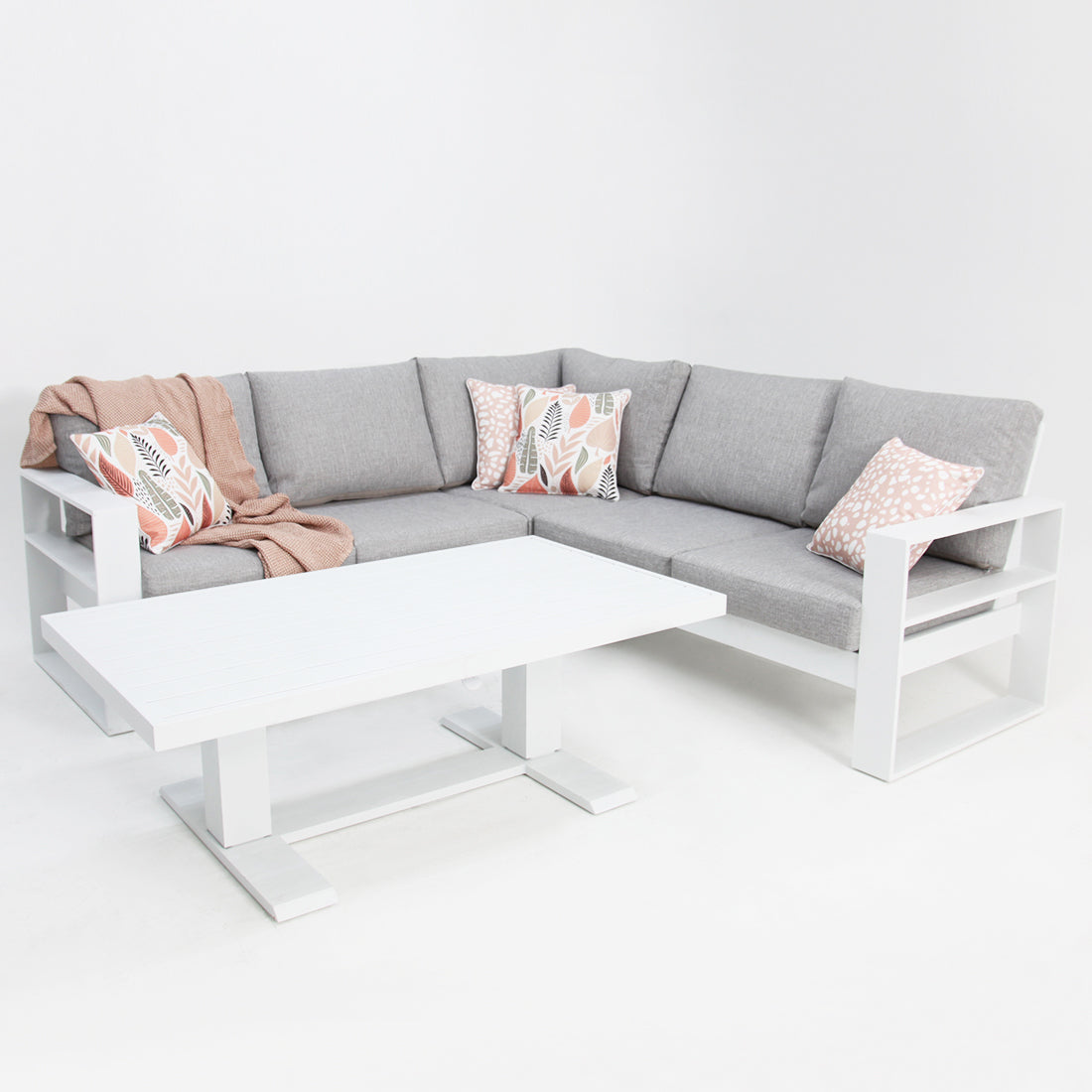 Hayman Holste Corner Lounge Setting without Footstools - White