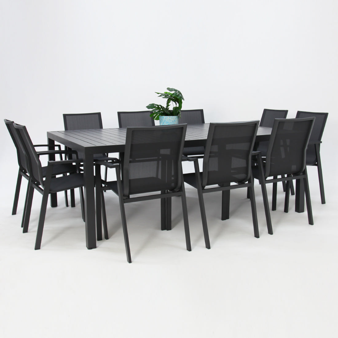 Queensville 11pc Deluxe Dining Setting - Gunmetal