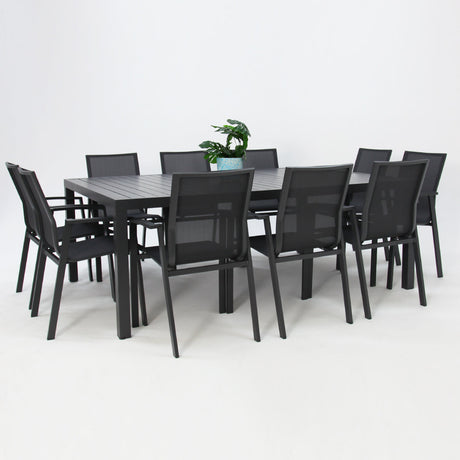 Queensville 11pc Deluxe Dining Setting - Gunmetal