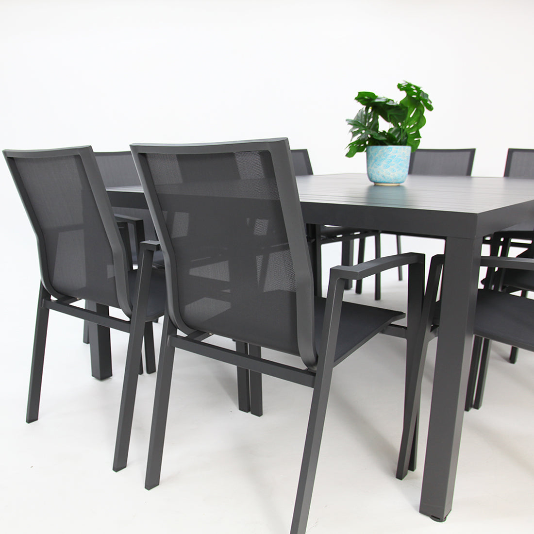 Queensville 11pc Deluxe Dining Setting - Gunmetal