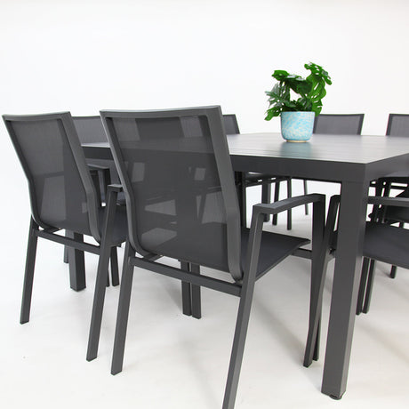 Queensville 11pc Deluxe Dining Setting - Gunmetal