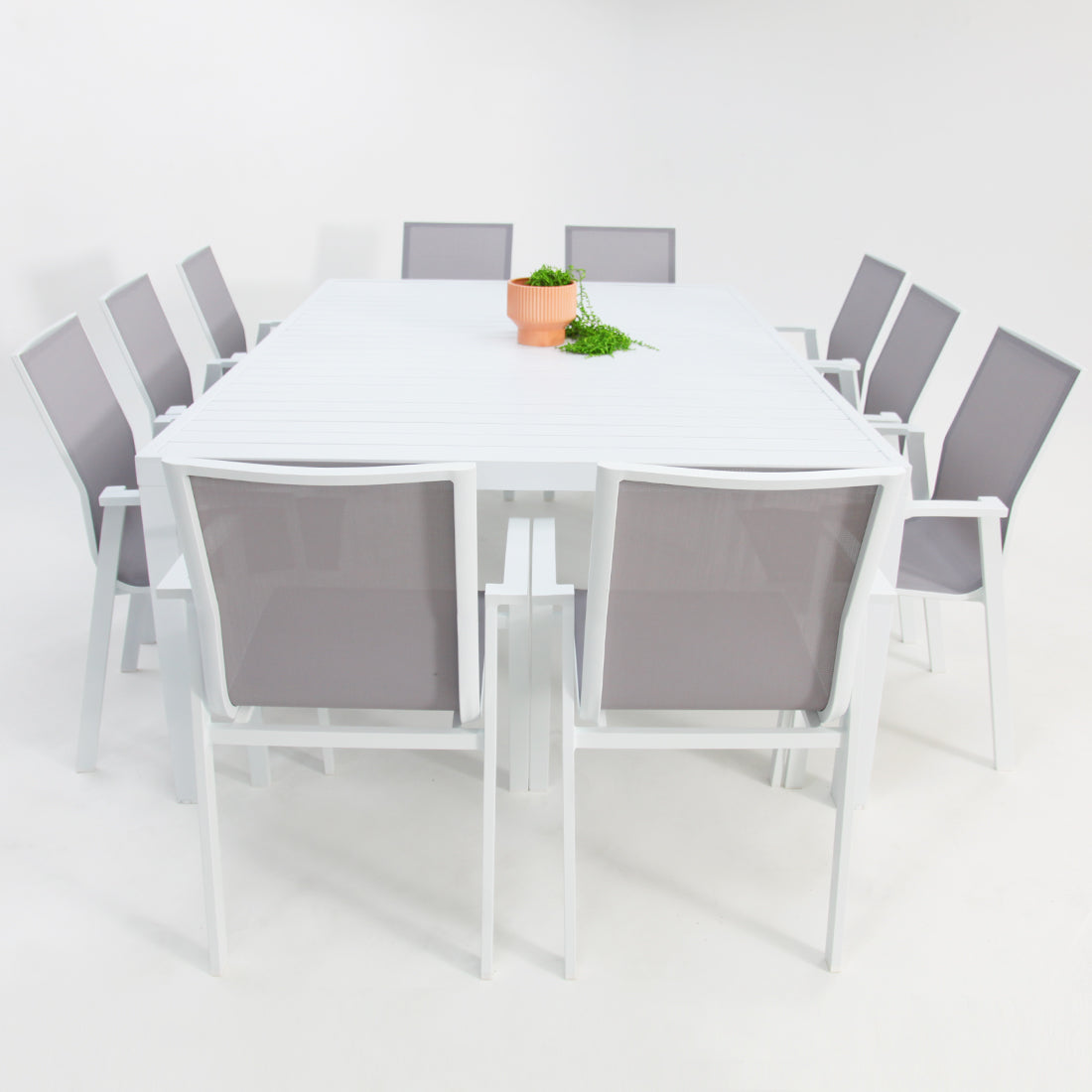 Queensville 11pc Deluxe Dining Setting - White