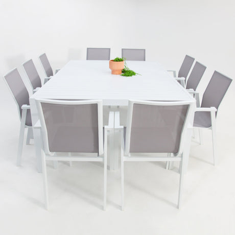 Queensville 11pc Deluxe Dining Setting - White