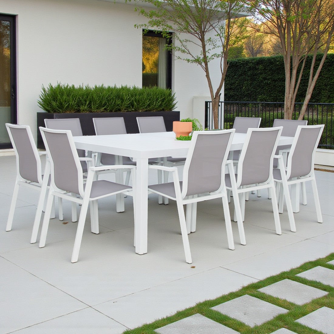Queensville 11pc Deluxe Dining Setting - White