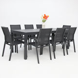 Queensville 9pc Deluxe Dining Setting - Gunmetal