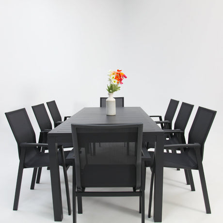 Queensville 9pc Deluxe Dining Setting - Gunmetal