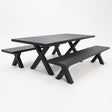 Ravenne 3pc Table and Bench Dining Setting - Black