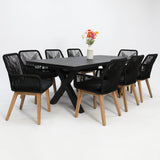 Ravenne Albenga 9pc Dining Setting - Black