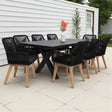 Ravenne Albenga 9pc Dining Setting - Black