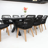 Ravenne Albenga 9pc Dining Setting - Black