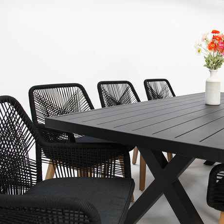 Ravenne Albenga 9pc Dining Setting - Black