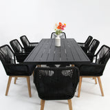 Ravenne Albenga 9pc Dining Setting - Black