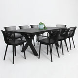 Ravenne Canela 9pc Dining Setting - Black