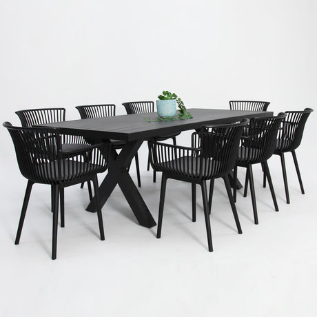 Ravenne Canela 9pc Dining Setting - Black
